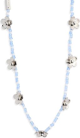 Marc Jacobs Daisy Beaded Station Necklace in Silver/blue at Nordstrom