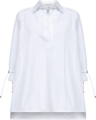 Max Mara Mxmadorni Shirt - Dames - Blouses - Wit - S - Katoen - Overhemden