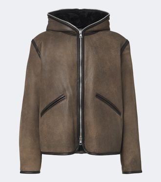 Our Legacy Giacca in pelle con cappuccio e zip
