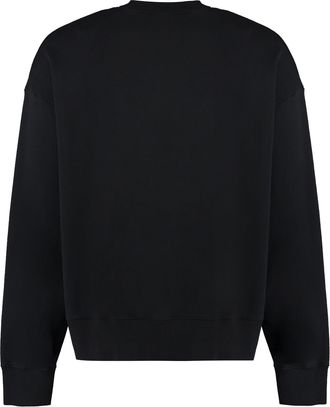 Palm Angels Mens Cotton Crew-Neck Sweatshirt Black Sweatshirts Sweater