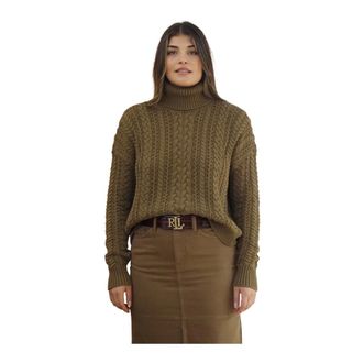 Ralph Lauren Truien & Vesten, Dames, Groen, L, Katoen, Katoenmix coltrui