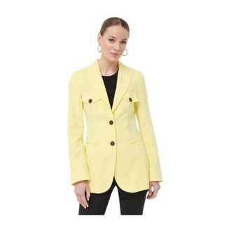 Beatrice .B Jassen, Dames, Geel, S, Katoen, Blazer met klepzakken en knoopsluiting