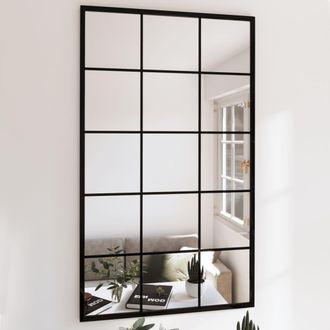 vidaXL Vidaxl - Espejos De Pared 6 Uds Metal Negro 100x60 Cm