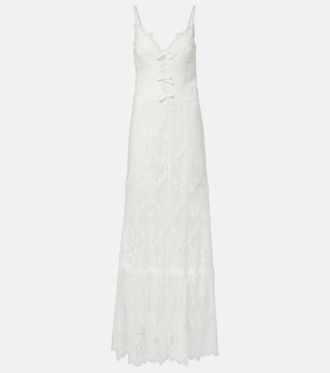 Elie Saab Cotton-blend lace gown