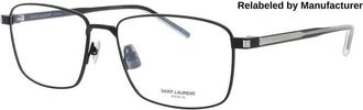 Saint Laurent Mens Black Rectangular Eyeglass Frames SLSL66600358R