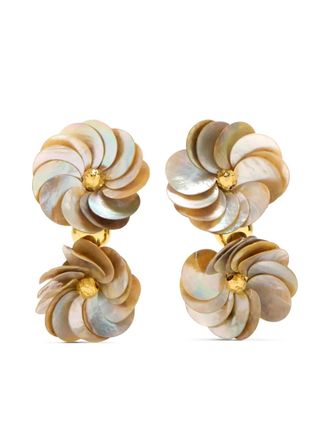 VANINA Fleur De Shells clip-on earrings - Gold