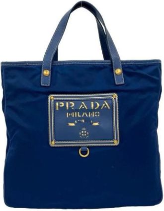 Prada Pre-owned Handbags, female, Blue, Size: ONE SIZE Pre-owned Nylon prada-bags