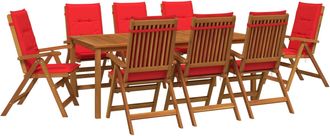 vidaXL Conjunto De Comedor De Jard&iacute;n De 9 Piezas Natural Vidaxl