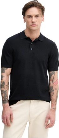 Hackett Klassiek Passend Kortgearmd Gebreid Poloshirt - Heren - Polos - Blauw - M - Katoen - Tops