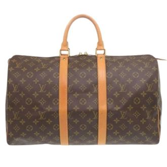 Louis Vuitton Pre-owned Monogram Boston Bag - Heren - Vintage Weekendtas - Bruin - ONE Size - Leer - Vintage