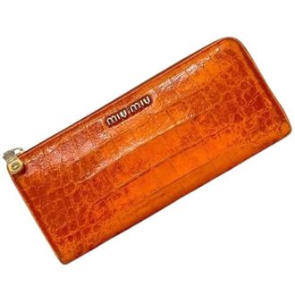 Miu Miu Pre-owned Portafoglio lungo (bi-fold) - - Pre-owned - Donna - Arancione - ONE SIZE