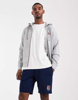 Tommy Hilfiger Pantaloncini comodi in jersey blu navy con logo a bandiera