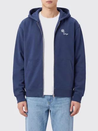 Kenzo Felpa con cappuccio in cotone con stampa floreale e chiusura a zip