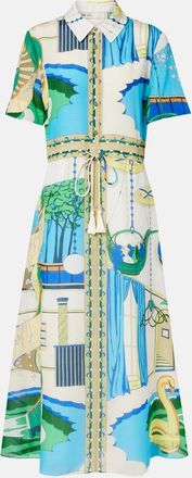 Tory Burch Abito chemisier in seta e cotone con stampa
