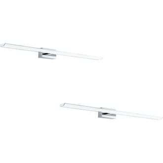 Loops 2 PACK Wall Light Colour IP44 Bathroom Chrome Shade White Plastic LED 21W Incl