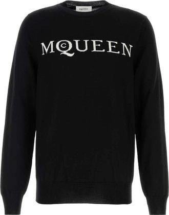 Alexander McQueen Zwarte wollen trui breiwerk - Heren - Sweatshirts - Zwart - L - Wol - Hoodies & sweatvesten