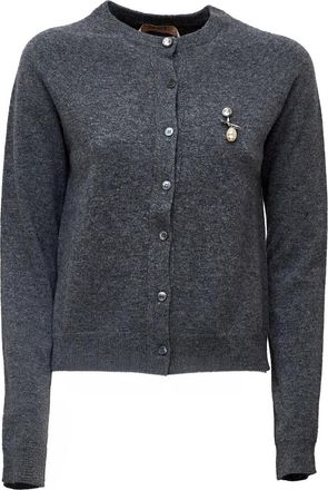 N&deg;21 Girocollo Cardigan - Dames - Vesten - Grijs - M - Wol - Truien & Vesten
