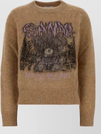 Ganni alpaca wool graphic sweater