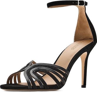 Lauren Ralph Lauren Allie Suede Leather Strap Sandals Womens Sandals Black/Black : 5.5 B - Medium