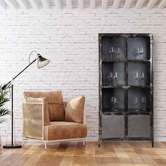 Wanderlust Deco Wanderlust Deco - Vitrina De Metal Negra 90x40x190