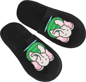 Generic Mens Slipper Cute Elephant Soft Womens Slippers Breathable Cosy Spa Slippers Travel Guest L