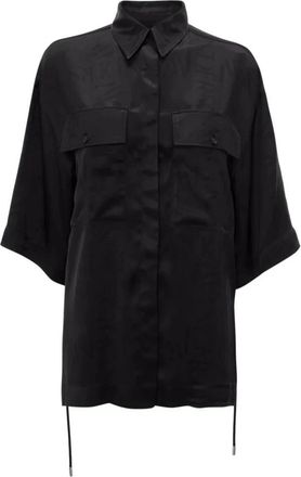 J.W.Anderson Casual Zwart Viscose Shirt met Korte Mouwen - Dames - Overhemden - Zwart - XS - Overhemden