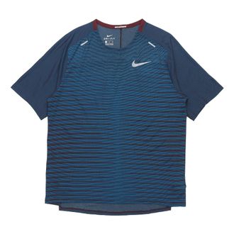 Nike TechKnit Future Fast Running Round Neck Short Sleeve Brownred Dark Green Black CU6057-681
