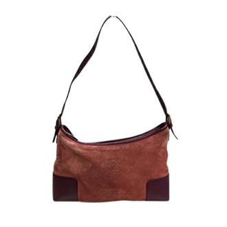 Loewe Pre-owned Shoulder Bags, female, Red, Size: ONE SIZE Pre-owned Anagram Leather Shoulder Bag