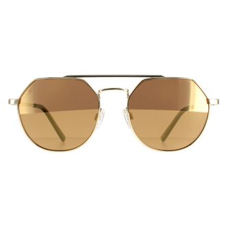 Serengeti Eyewear Aviator Shiny Light Gold Saturn Drivers Gold Polarized Shelby
