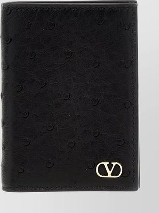 Valentino Garavani ostrich leather cardholder