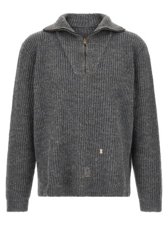 Maison Margiela Gray Linen Mens Cardigan