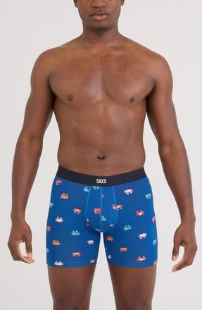 Saxx Vibe Xtra Soft Comfort Boxer Briefs in Crab Boil-Navy Dawn at Nordstrom, Size Xx-Large
