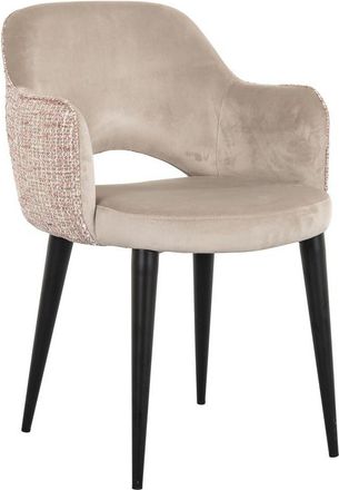 Richmond Interiors Design Stuhl Giovanna mit Armlehnen, Beige/Trendy Rose