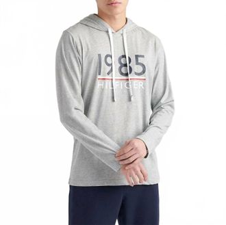 Tommy Hilfiger Mens Long Sleeve Pullover Hoodie In Gray