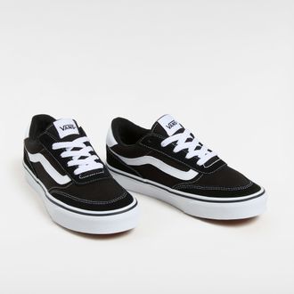 Vans Sneaker VANS Brooklyn LS, Damen, Gr. 36,5, schwarz-weiss (bzw, suede, canvas schwarz, wei&szlig;), Leder, Schuhe Sneaker