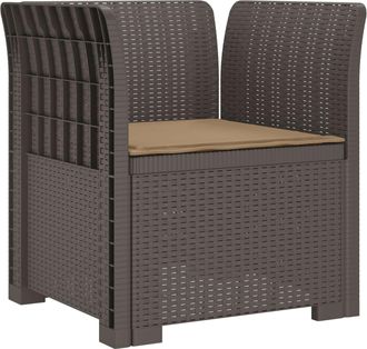 vidaXL Sill&oacute;n Individual Con Coj&iacute;n Apariencia De Ratan Pp Gris Claro Vidaxl