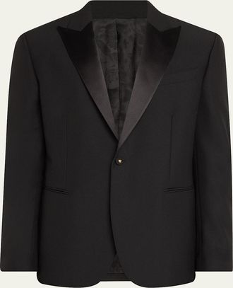 Versace Mens Medusa Mohair-Blend Tuxedo Jacket