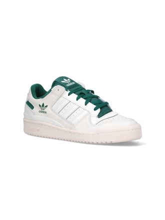 adidas Leather Low-Top with Suede Collar Sneakers - White
