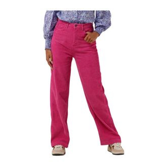 Co'Couture Broeken, Dames, Roze, S, Corduroy Wide Leg Jeans