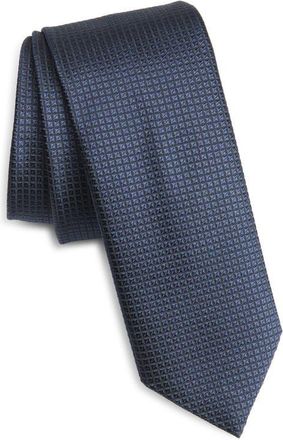 BOSS Silk Blend Jacquard Tie in Dark Blue at Nordstrom