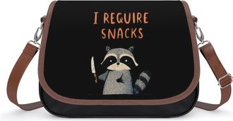 Generic I Require Snacks Funny Raccoon Fashion Womens Crossbody Bags Novelty Handbag Shoulder Bag Purse
