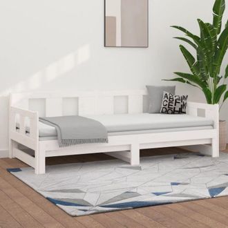 vidaXL Dormeuse Estraibile Bianca Legno Massello di Pino 2x(90x200) cm - Vidaxl