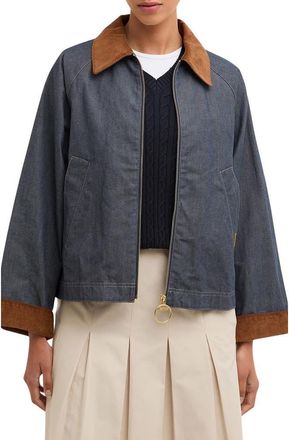 Barbour Freckleton Denim Swing Jacket in Indigo /Dress at Nordstrom, Size 12 Us
