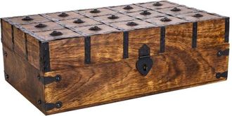 Wanderlust Deco Wanderlust Deco - Ba&uacute;l De Madera Artesanal Marr&oacute;n 38x20x12