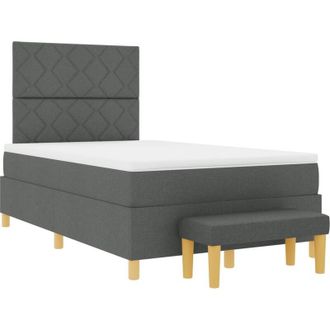 vidaXL Vidaxl - Box Spring Bed with Mattress Dark grey 120 x 200 cm Fabric
