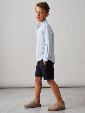 Reiss Navy 9-13 yrs Relaxed Drawstring Shorts, 112
