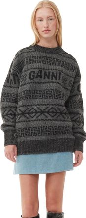 Ganni Grey Wool Pullover - Size XXS Organic