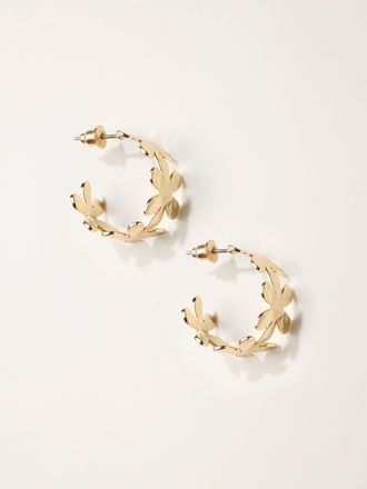 Fat Face FatFace Gold Tone Large Floral Hoop Earrings