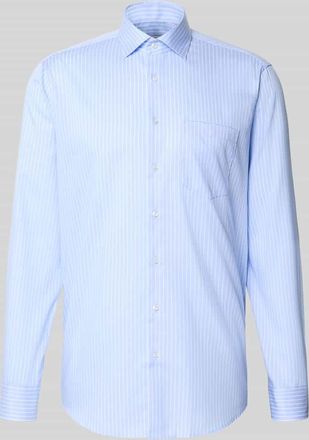 Seidensticker Regular Business-Hemd mit Kentkragen und Brusttasche in Bleu, Größe 40