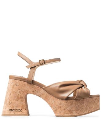 Jimmy Choo London Sandali Heloise 95 con zeppa - Marrone